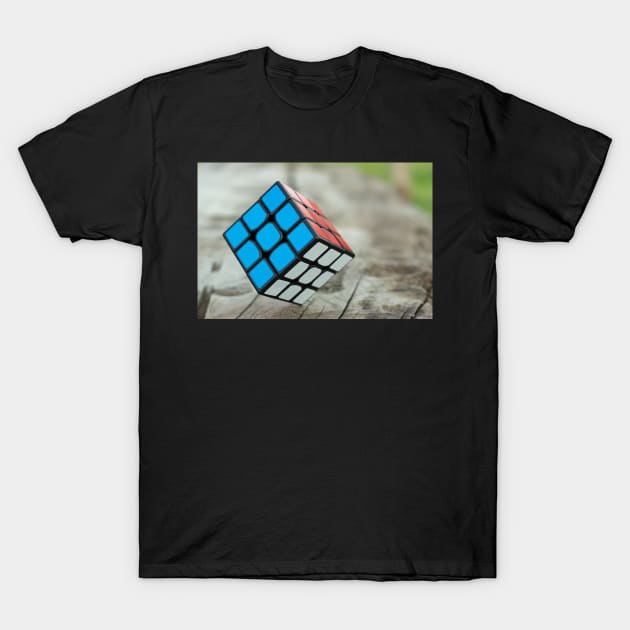 3 by 3 rubik s cube selective focus photography T-Shirt by mydesignontrack